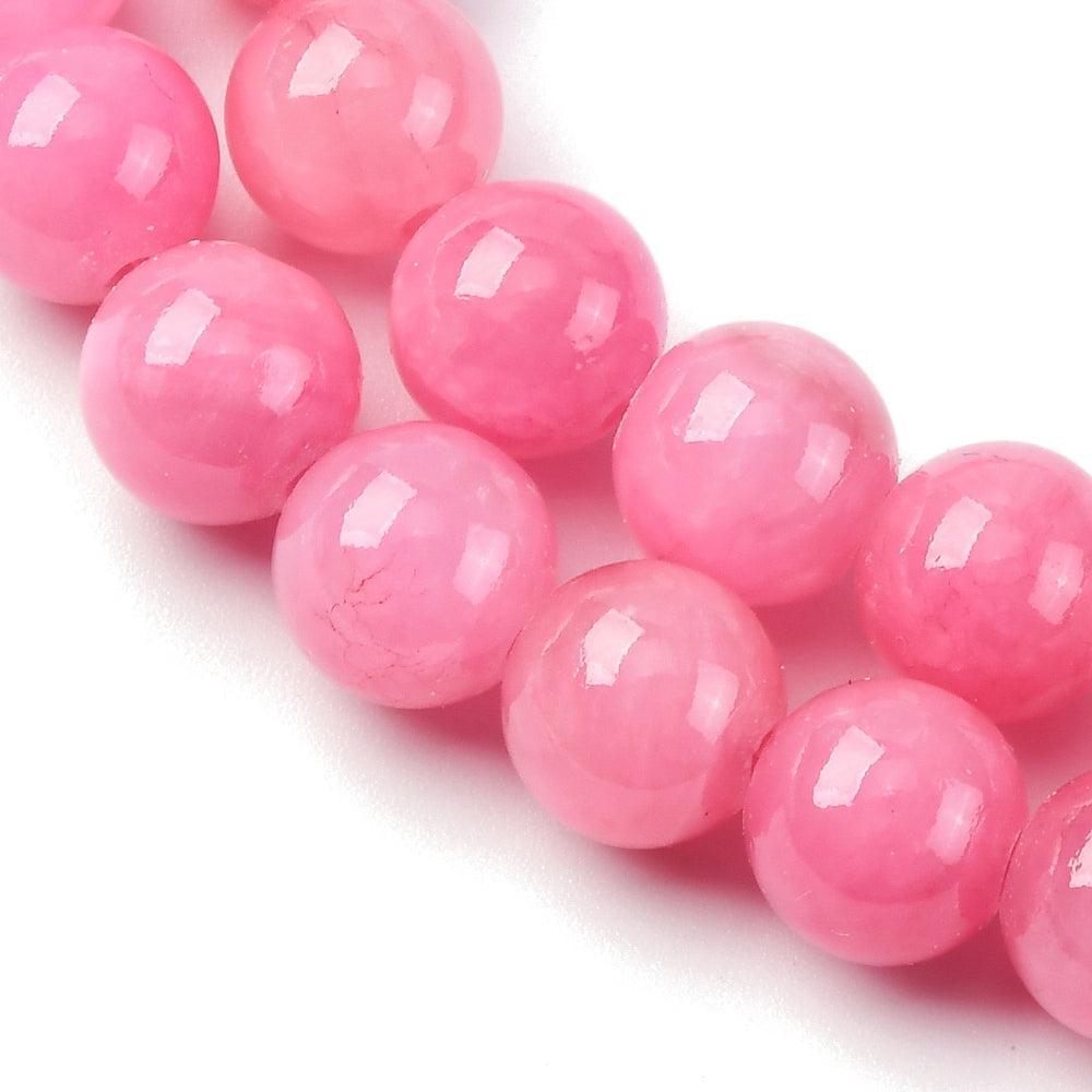 Edelsteen rond Jade Pink 8mm - per stuk-Kralen-Kraaltjes van Renate