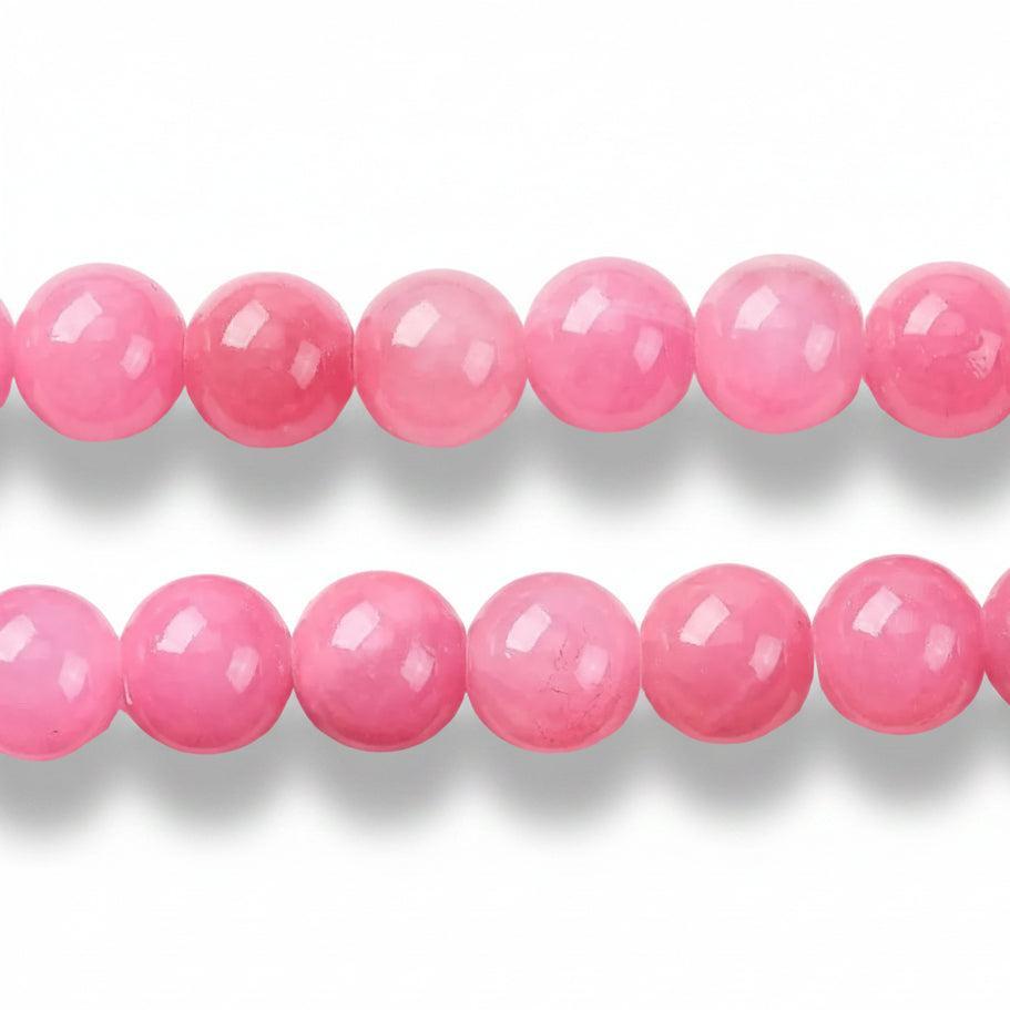 Edelsteen rond Jade Pink 8mm - per stuk-Kralen-Kraaltjes van Renate