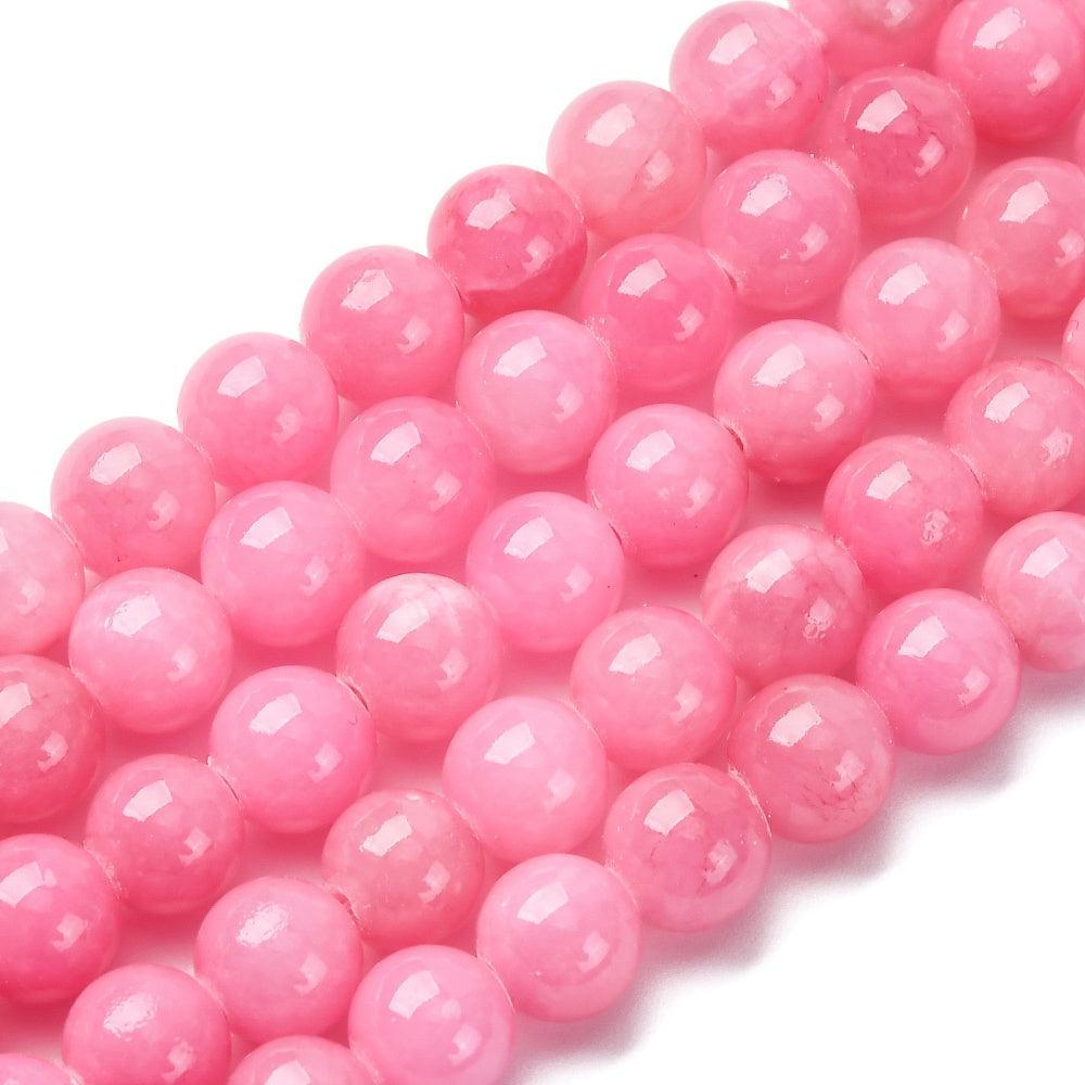 Edelsteen rond Jade Pink 8mm - per stuk-Kralen-Kraaltjes van Renate