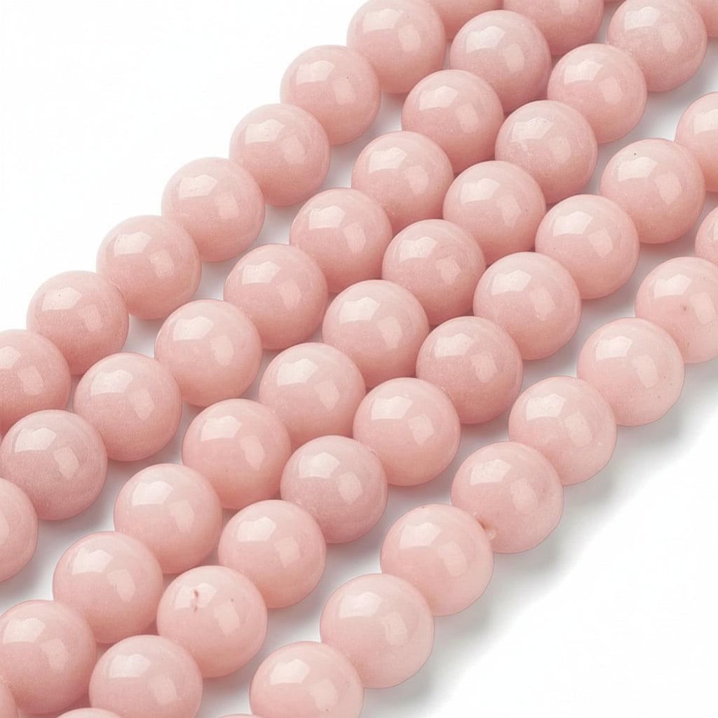Edelsteen rond Jade Poederroze 8mm - per stuk-Kralen-Kraaltjes van Renate