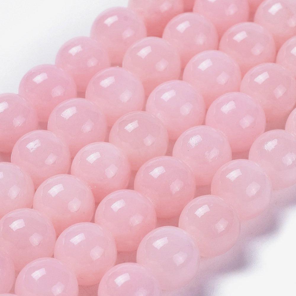 Edelsteen rond Jade Salmon pink 8mm-Kralen-Kraaltjes van Renate