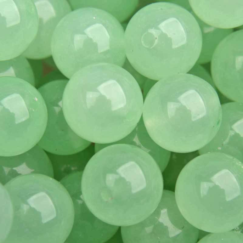 Edelsteen rond Jade licht groen 10mm-Kraaltjes van Renate