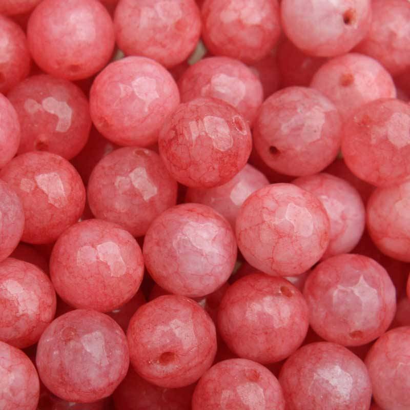 Edelsteen rond Jade rose peach facet 10mm-Kraaltjes van Renate