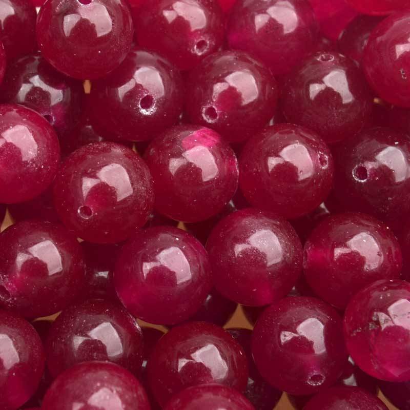 Edelsteen rond Jade roze rood 10mm-Kraaltjes van Renate