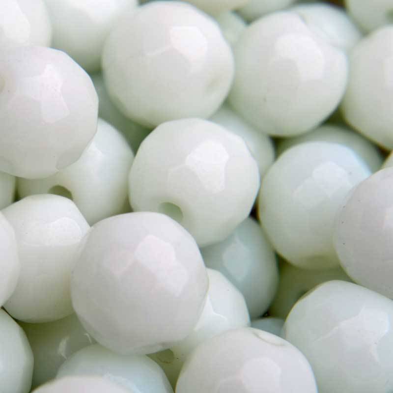 Edelsteen rond Jade wit facet 10mm-Kraaltjes van Renate