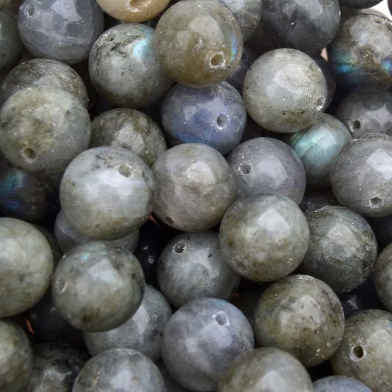 Edelsteen rond Labradoriet grijs groen 10mm-Kraaltjes van Renate