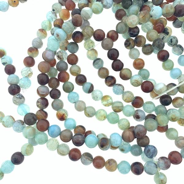 Edelsteen rond Naturel Agaat Aqua 8mm-Kraaltjes van Renate