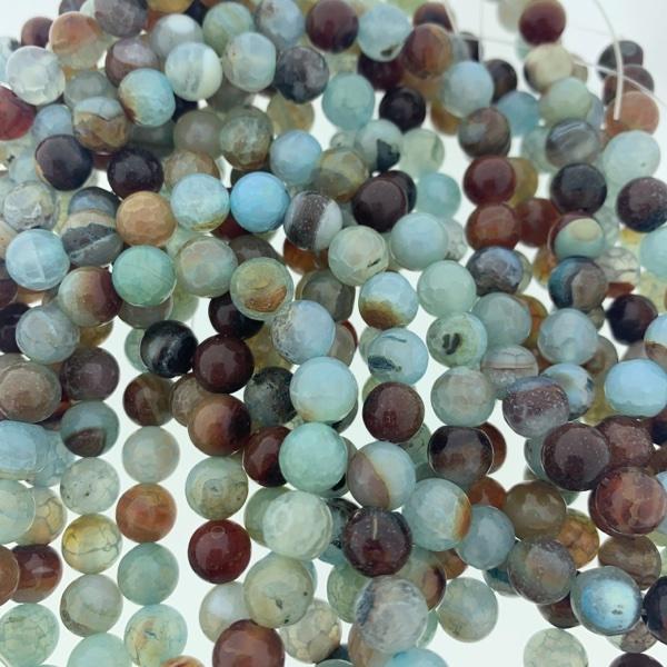 Edelsteen rond Naturel Agaat Aqua 8mm-Kraaltjes van Renate