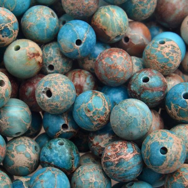 Edelsteen rond Regal Jaspis Aqua 10mm-Kraaltjes van Renate