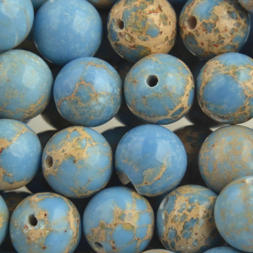Edelsteen rond Regaliet licht blauw 10mm-Kraaltjes van Renate
