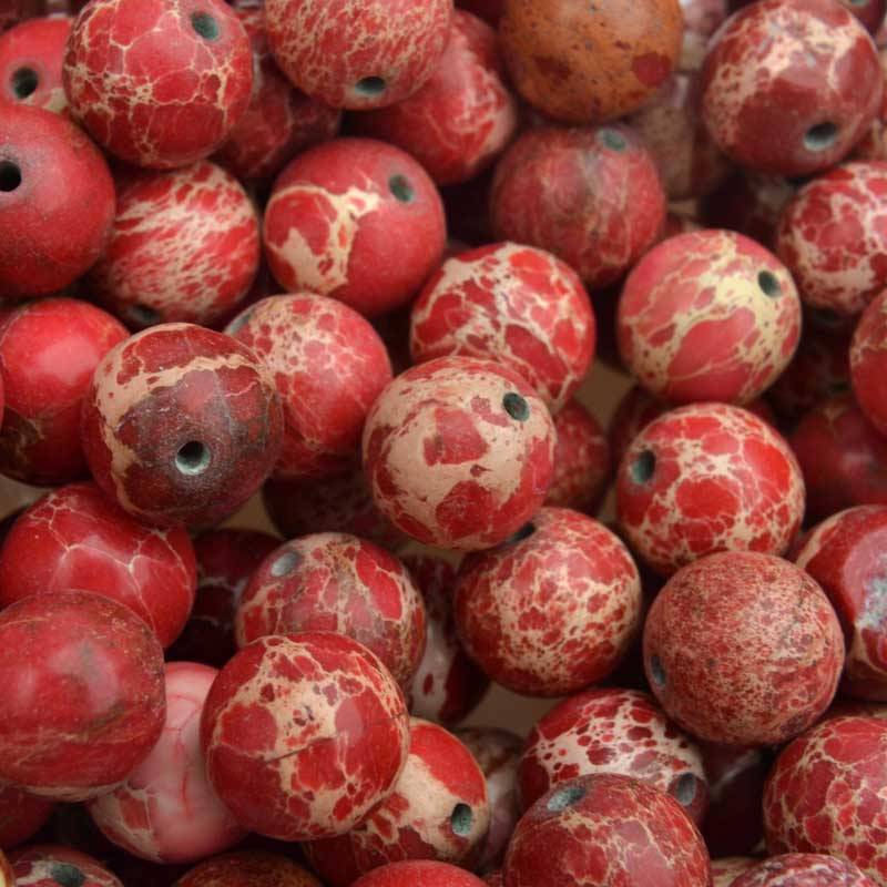 Edelsteen rond Regaliet rood 10mm-Kraaltjes van Renate