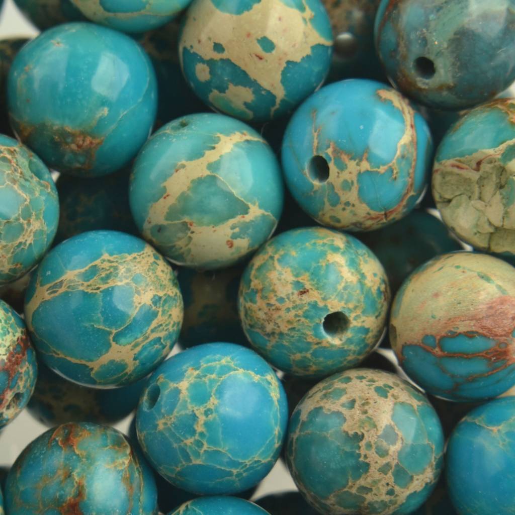 Edelsteen rond Regaliet turquoise 10mm-Kraaltjes van Renate
