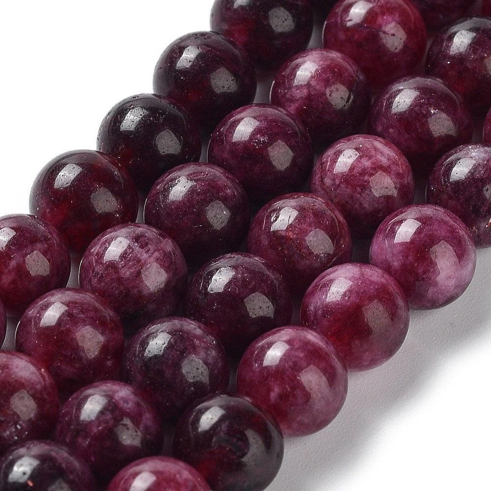 Edelsteen rond kraal Jade Bordeaux 8mm - per stuk-Kralen-Kraaltjes van Renate