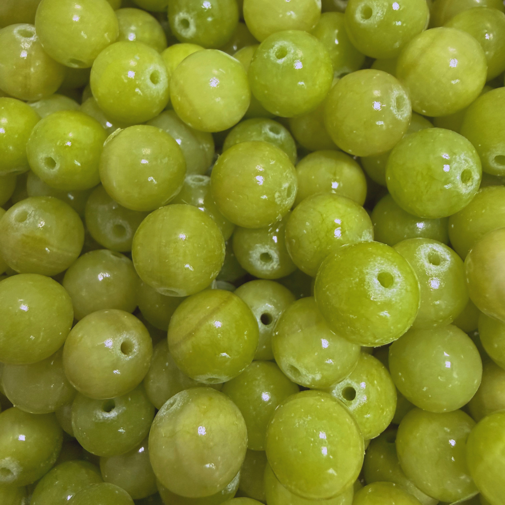 Edelsteen rond kraal Jade Olijf Groen 10mm - per stuk-bedels-Kraaltjes van Renate