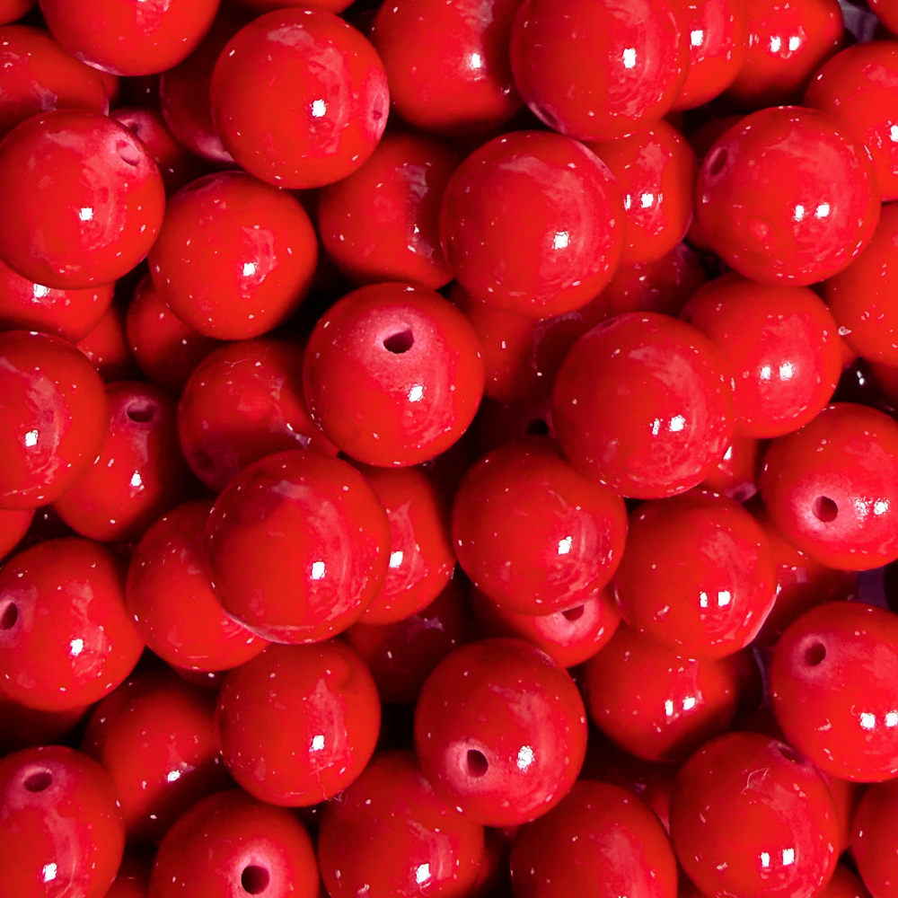 Edelsteen rond kraal Jade Rood 10mm - per stuk-Kralen-Kraaltjes van Renate