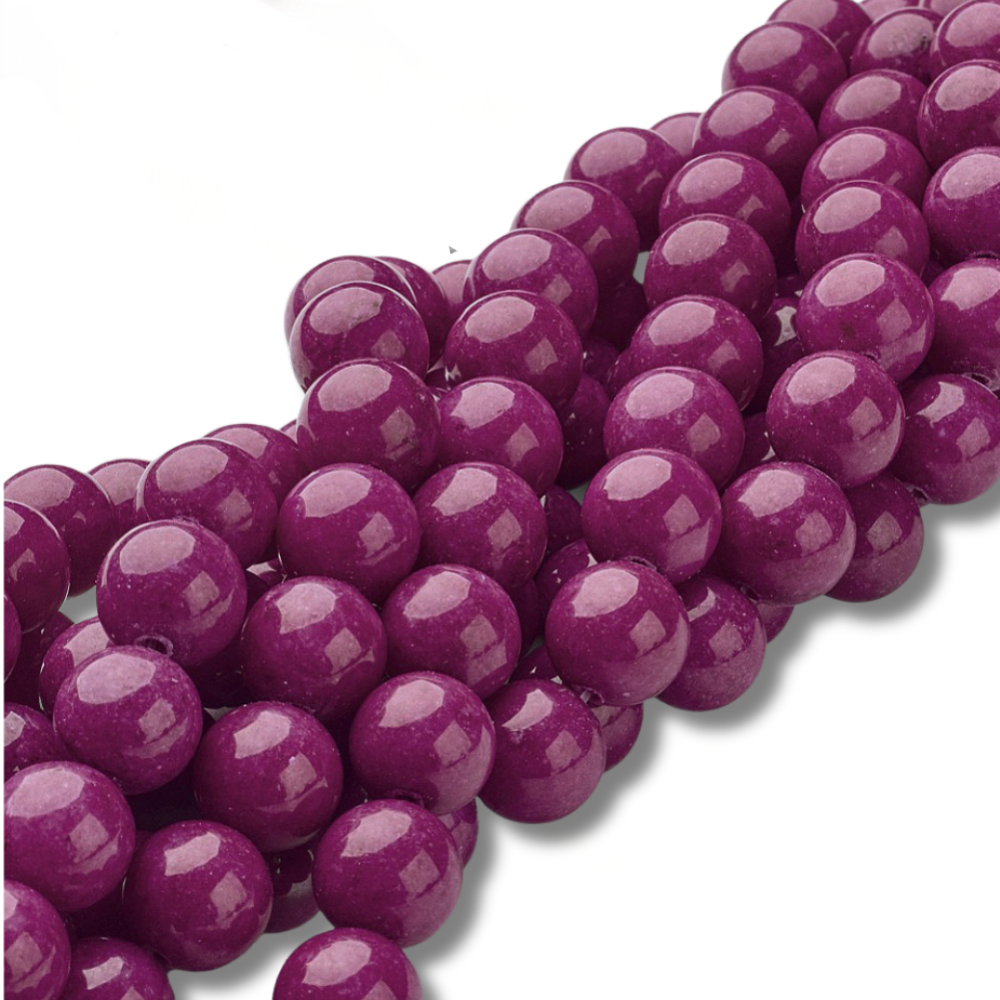 Edelsteen rond kraal Jade Roze 10mm - per stuk-Kralen-Kraaltjes van Renate