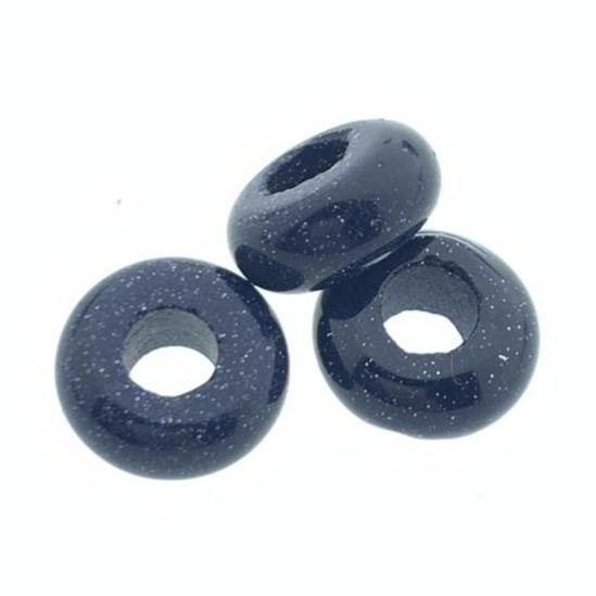 Edelsteen rondel Blue Goldstone 10x4,5mm Ø4mm-Kraaltjes van Renate