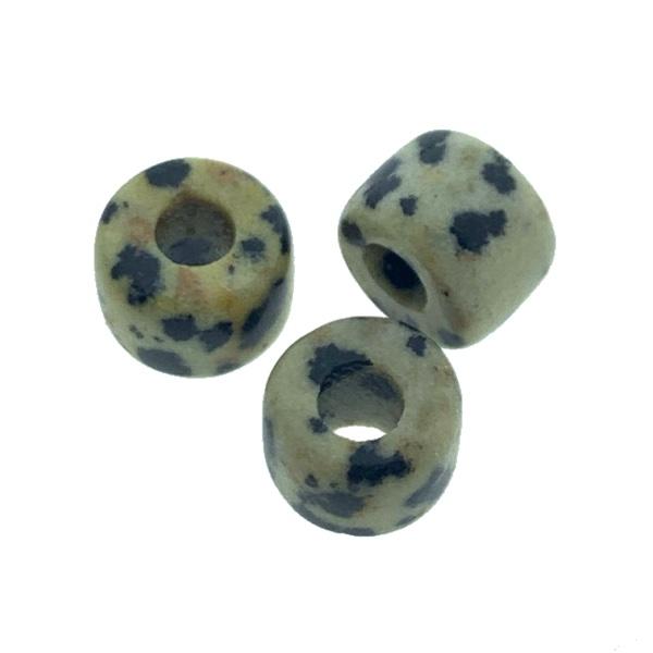 Edelsteen rondel Dalmatier 8x6mm Ø2,5mm-Kraaltjes van Renate