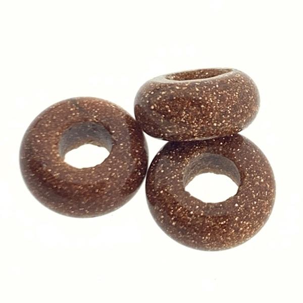 Edelsteen rondel Goldstone 10x4,5mm Ø4mm-Kraaltjes van Renate