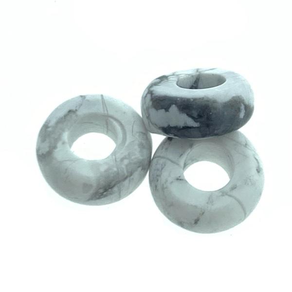 Edelsteen rondel Howliet 10x4,5mm Ø4mm-Kraaltjes van Renate