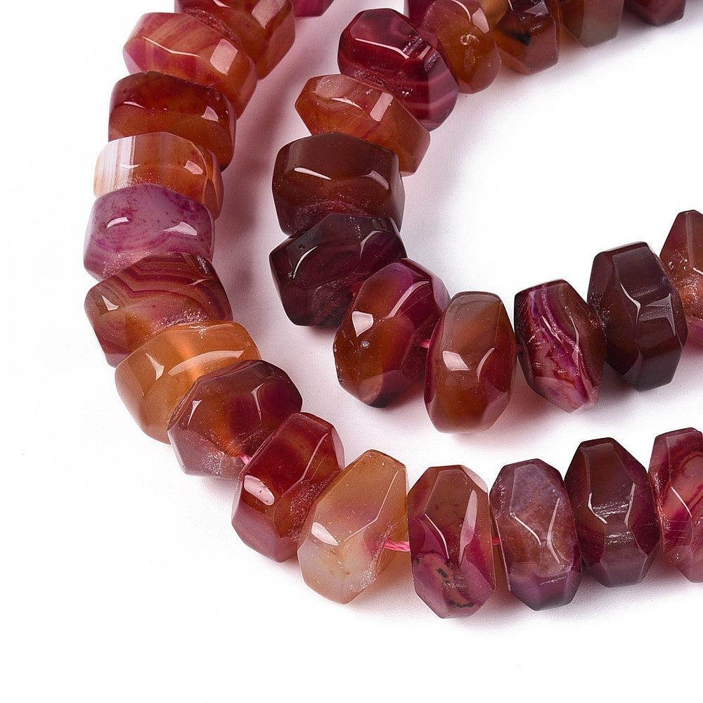 Edelsteen rondel facet kraal Agaat Cerise 18x10mm - per stuk-Kralen-Kraaltjes van Renate