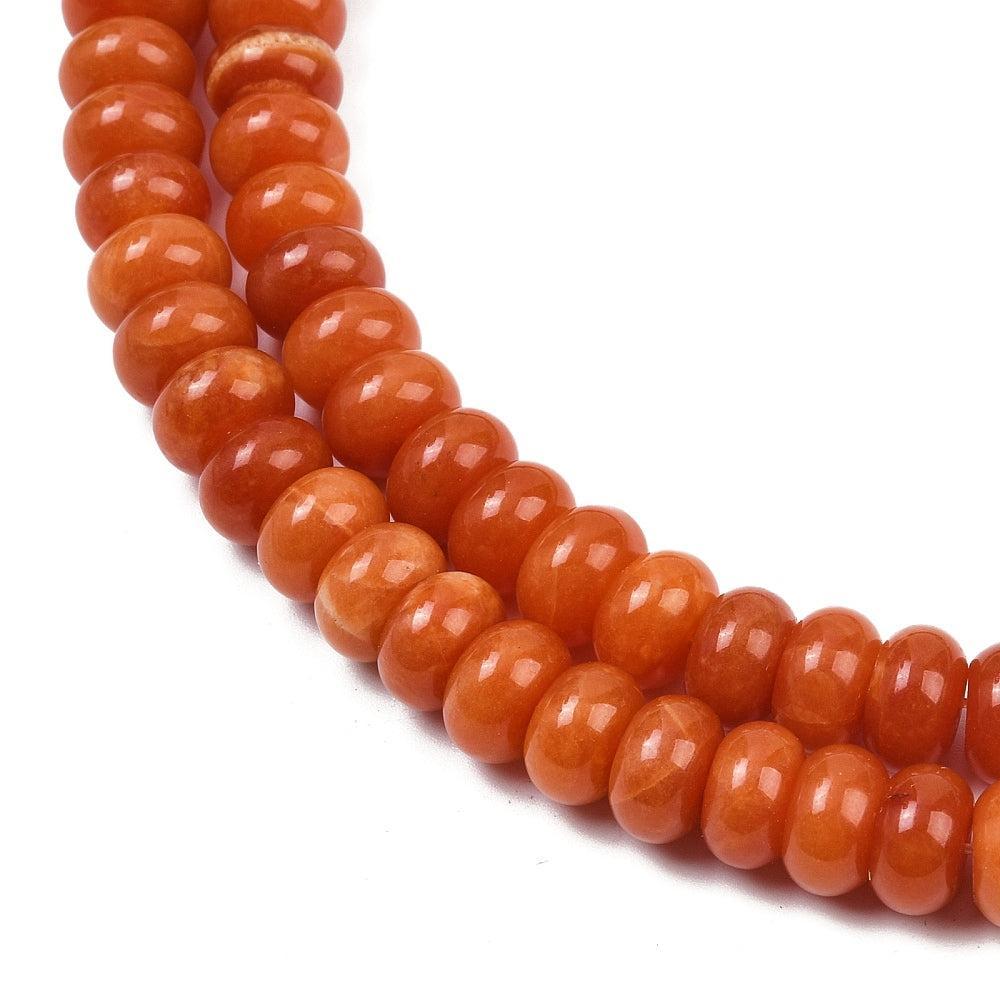 Edelsteen rondel kraal Jade Cognac Bruin 10x6mm - per stuk-Kralen-Kraaltjes van Renate