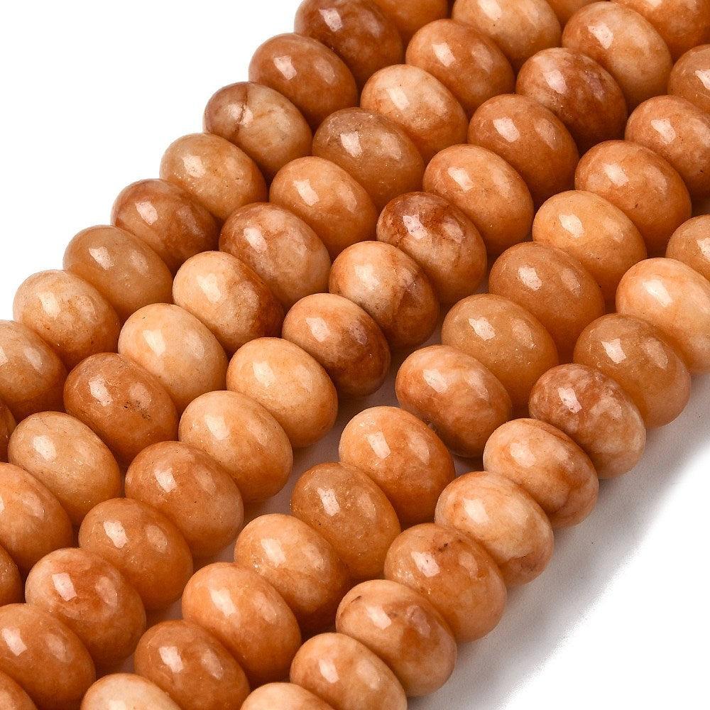 Edelsteen rondel kraal Jade Peach Bruin 10x6mm - per stuk-Kralen-Kraaltjes van Renate