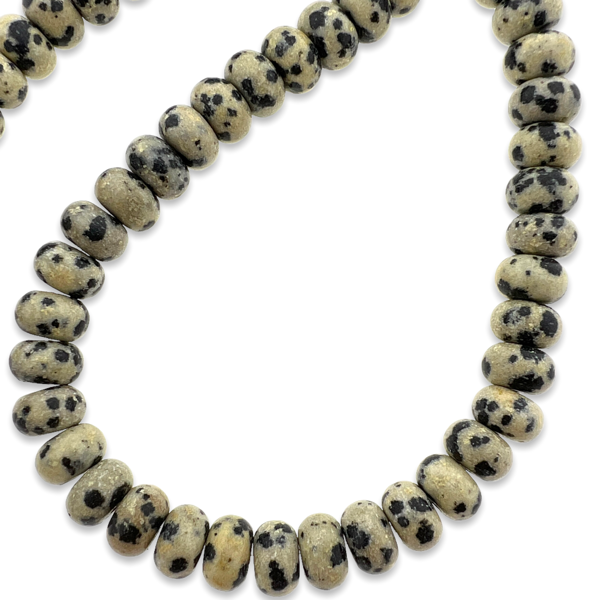 Edelsteen rondelle jasper dalmatian 8x5mm- 8 stuks-Kralen-Kraaltjes van Renate