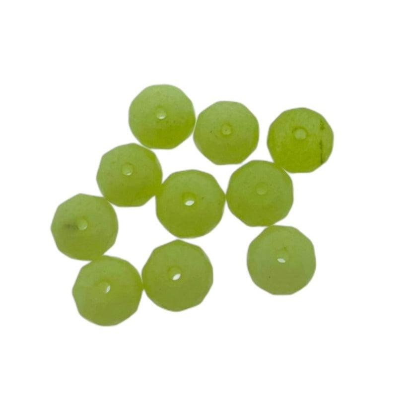 Edelsteen jade yellow/green 8x6mm- per 10 stuks-Kralen-Kraaltjes van Renate