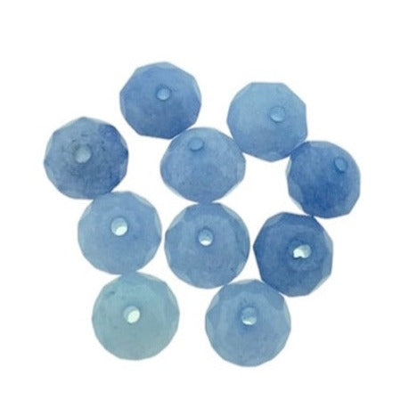 Edelsteen jade blue 8x6mm- per 10 stuks-Kralen-Kraaltjes van Renate