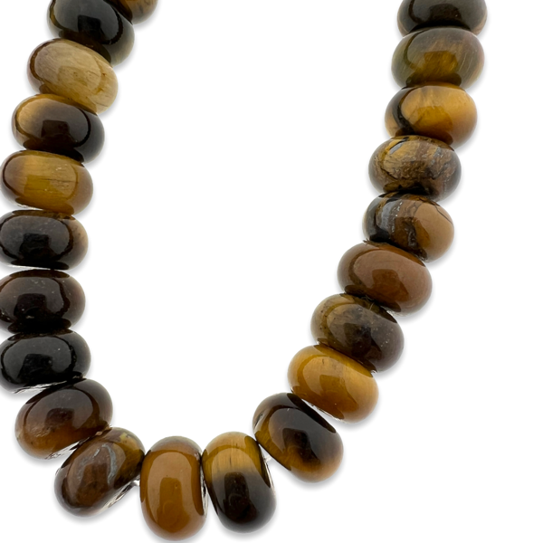 Edelsteen rondelle tijgeroog 8x5mm- 8 stuks-Kralen-Kraaltjes van Renate