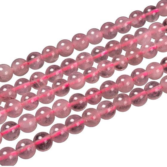 Edelsteen rose quartz rond 6mm - 15 stuks-Kralen-Kraaltjes van Renate