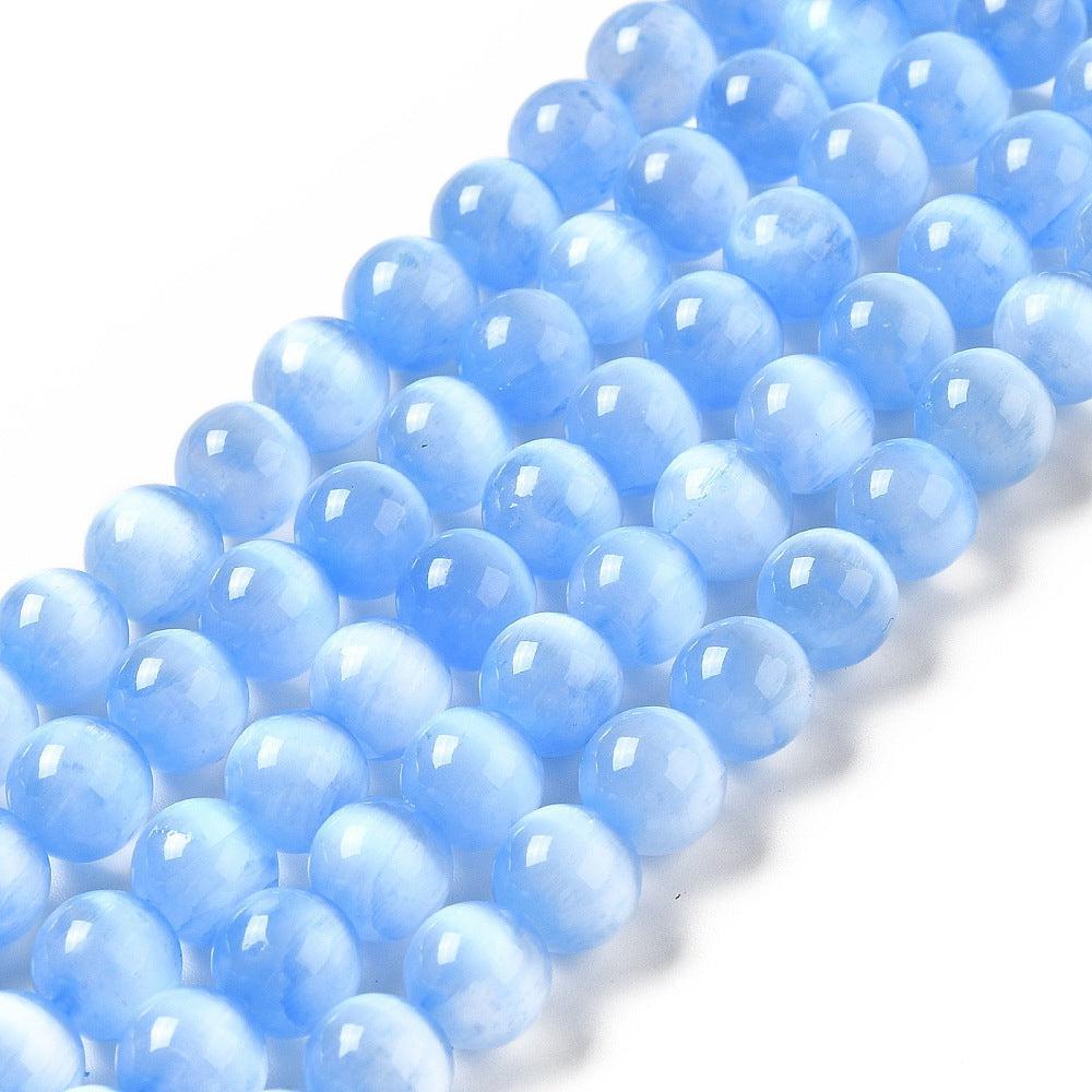 Edelsteen seleniet blue 8,5mm- per stuk-Kralen-Kraaltjes van Renate