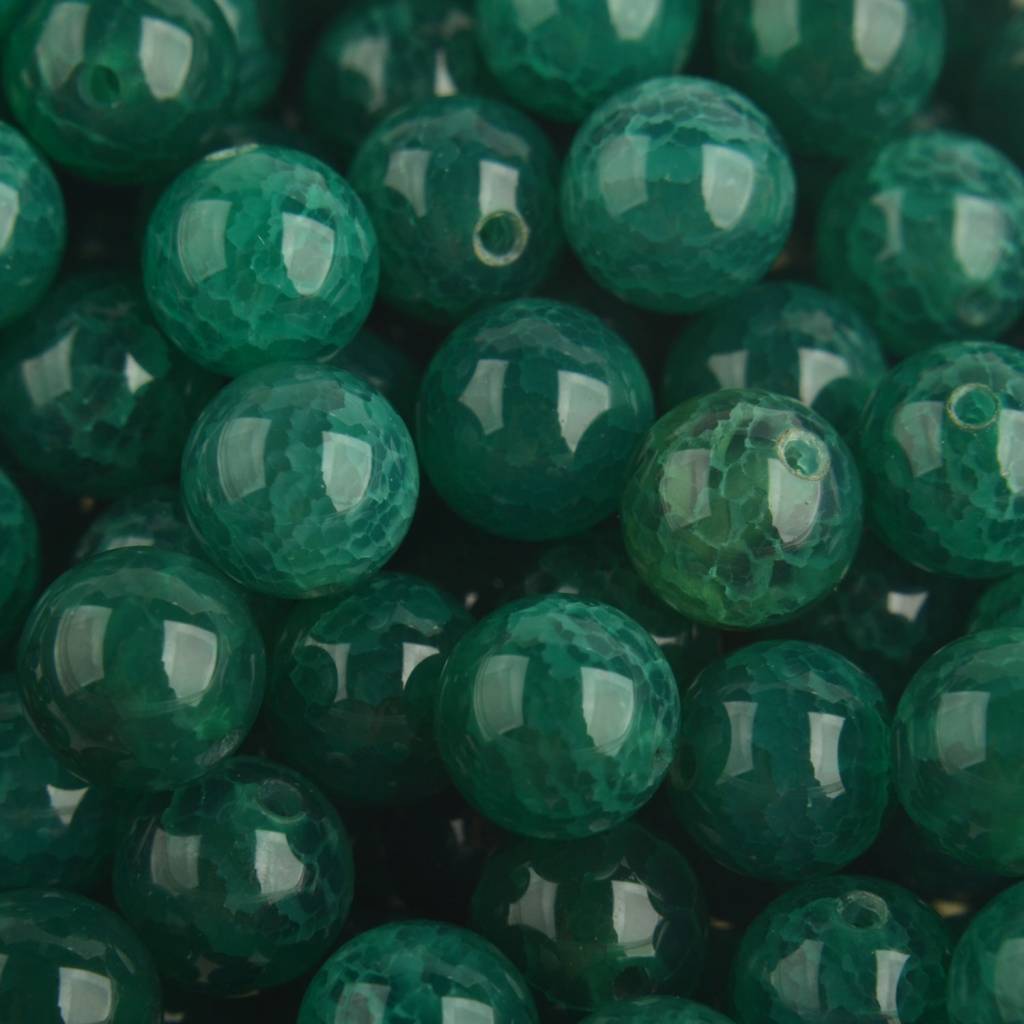 Edelsteen smaragd groen crackle agaat kraal rond 8mm-Kraaltjes van Renate