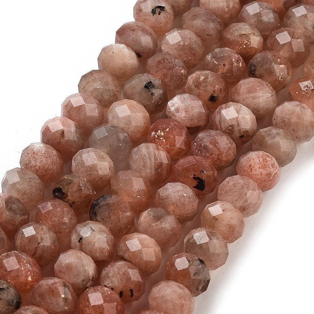 Edelsteen sunstone faceted 7x5mm- per 15 stuks-bedels-Kraaltjes van Renate