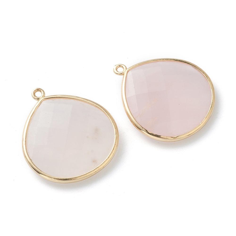 Edelsteen teardrop bedel jade pink 28mm- per stuk-bedels-Kraaltjes van Renate