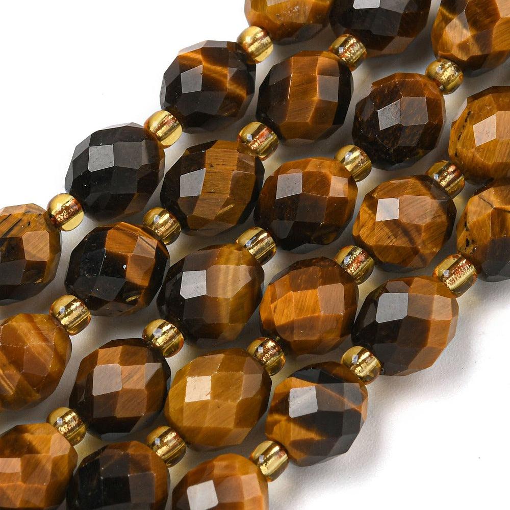 Edelsteen tijgeroog 9x8mm faceted- per stuk-bedels-Kraaltjes van Renate