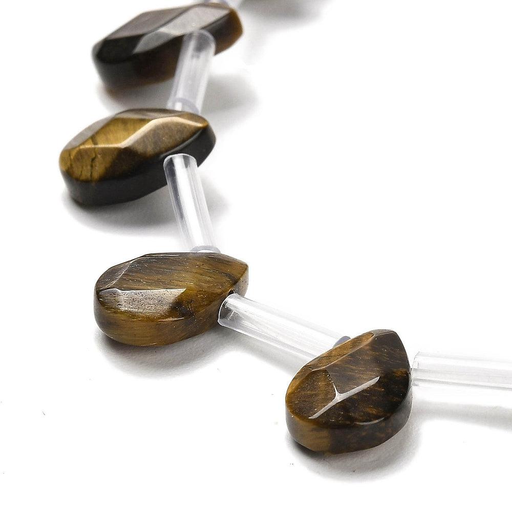 Edelsteen tijgeroog facet teardrop 12x8mm - per stuk-bedels-Kraaltjes van Renate