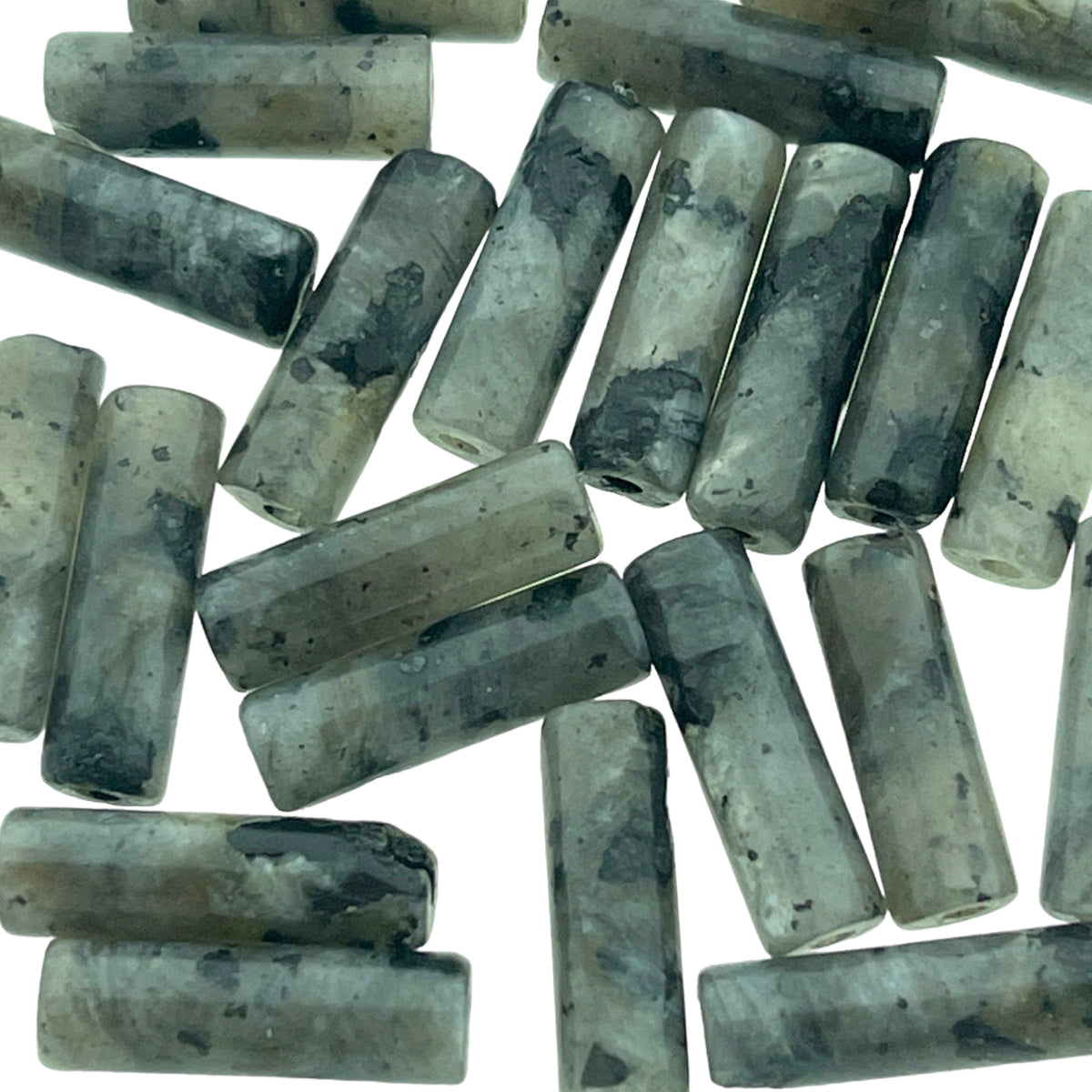 Edelsteen tube kraal Grey stone 14x4mm-Kralen-Kraaltjes van Renate