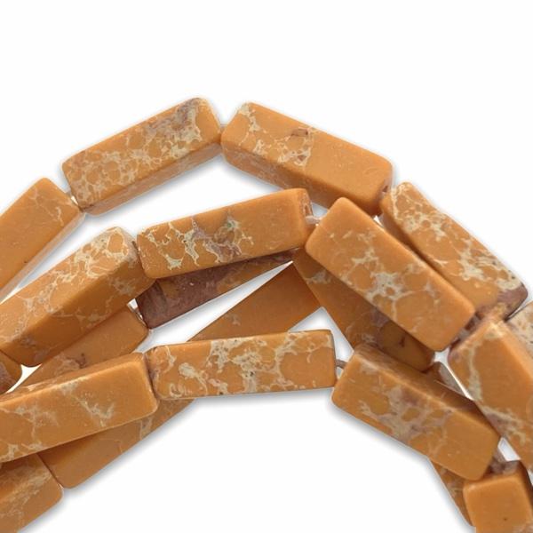 Edelsteen tube kraal rechthoek Imperial Jasper dark orange 12x4mm-Kraaltjes van Renate