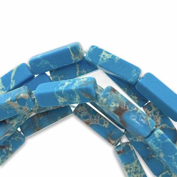 Edelsteen tube kraal rechthoek Imperial Jasper sky blue 12x4mm-Kraaltjes van Renate