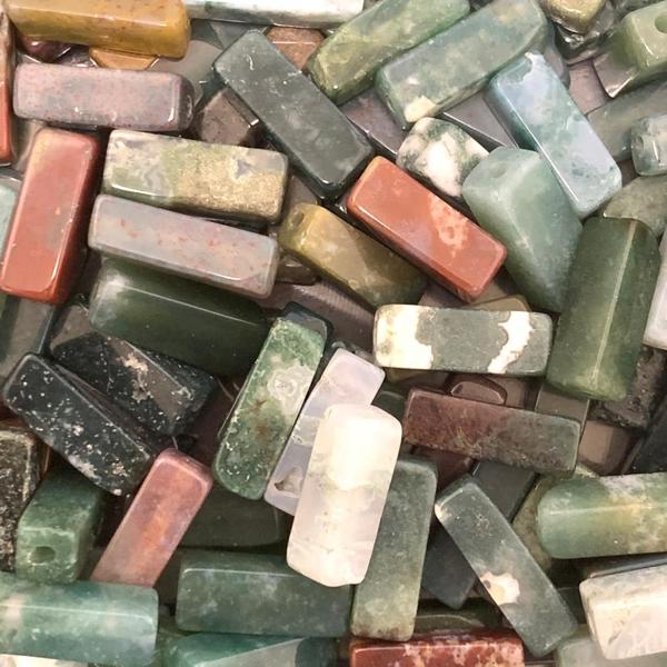 Edelsteen tube kraal rechthoek Indian Agaat 14x5mm-Kraaltjes van Renate
