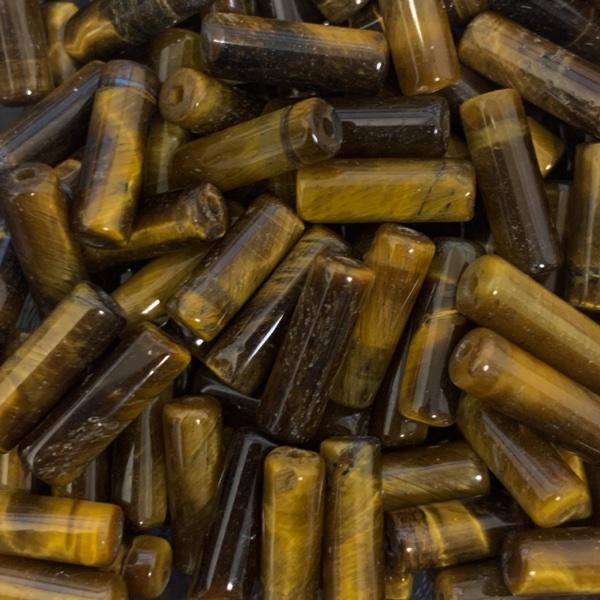 Edelsteen tube kraal rond Tijgeroog 11x4mm-Kraaltjes van Renate