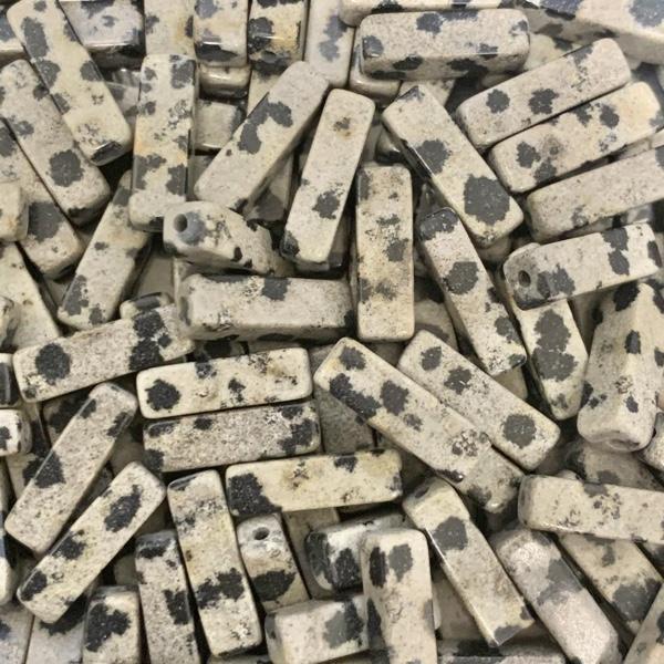 Edelsteen tube kraal vierkant Dalmatier Jasper 14x5mm-Kraaltjes van Renate