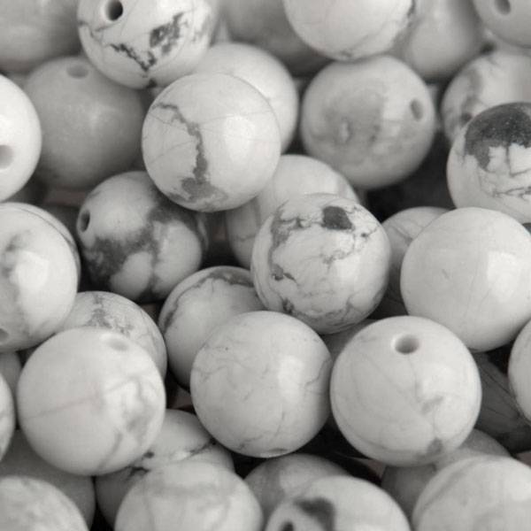 Edelsteen witte howliet kraal rond 8mm-Kraaltjes van Renate