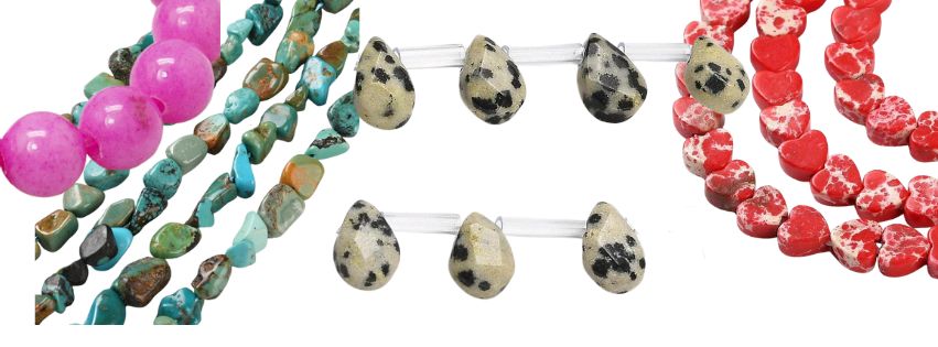 Edelsteen kralen, rond druppel en nuggets - Kraaltjes van Renate