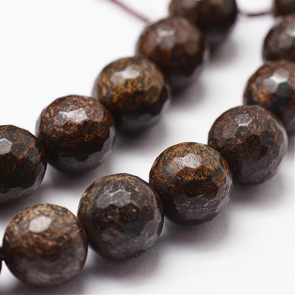 Edelstenen Kralen Bronziet Facet 6mm - per 15 stuks-Kralen-Kraaltjes van Renate