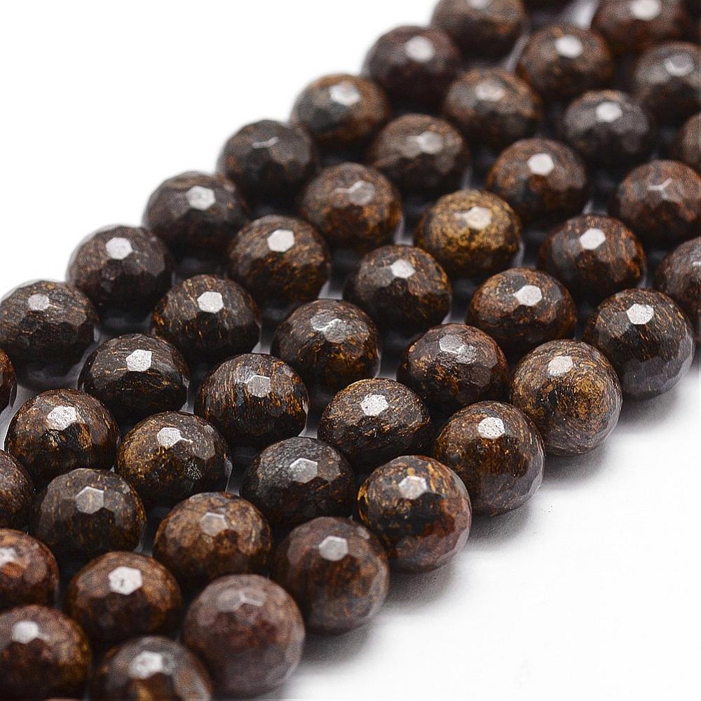 Edelstenen Kralen Bronziet Facet 6mm - per 15 stuks-Kralen-Kraaltjes van Renate