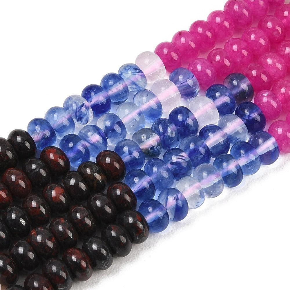 Edelstenen Mix Watermeloen Rozenkwarts Rondel Multicolor 6x4mm - per streng (± 95 stuks)-Kralen-Kraaltjes van Renate