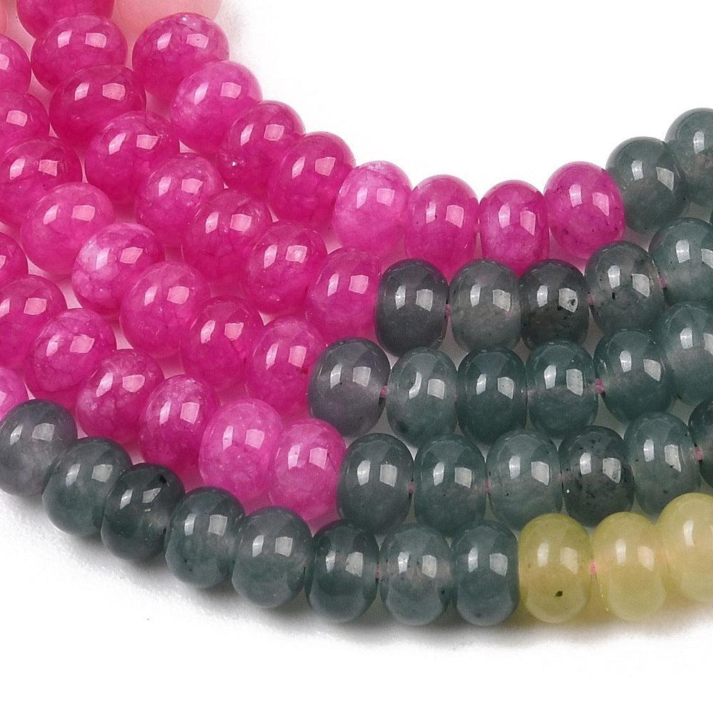Edelstenen Mix Witte Jade Rondel Multicolor 6x4mm - per streng (± 95 stuks)-Kralen-Kraaltjes van Renate
